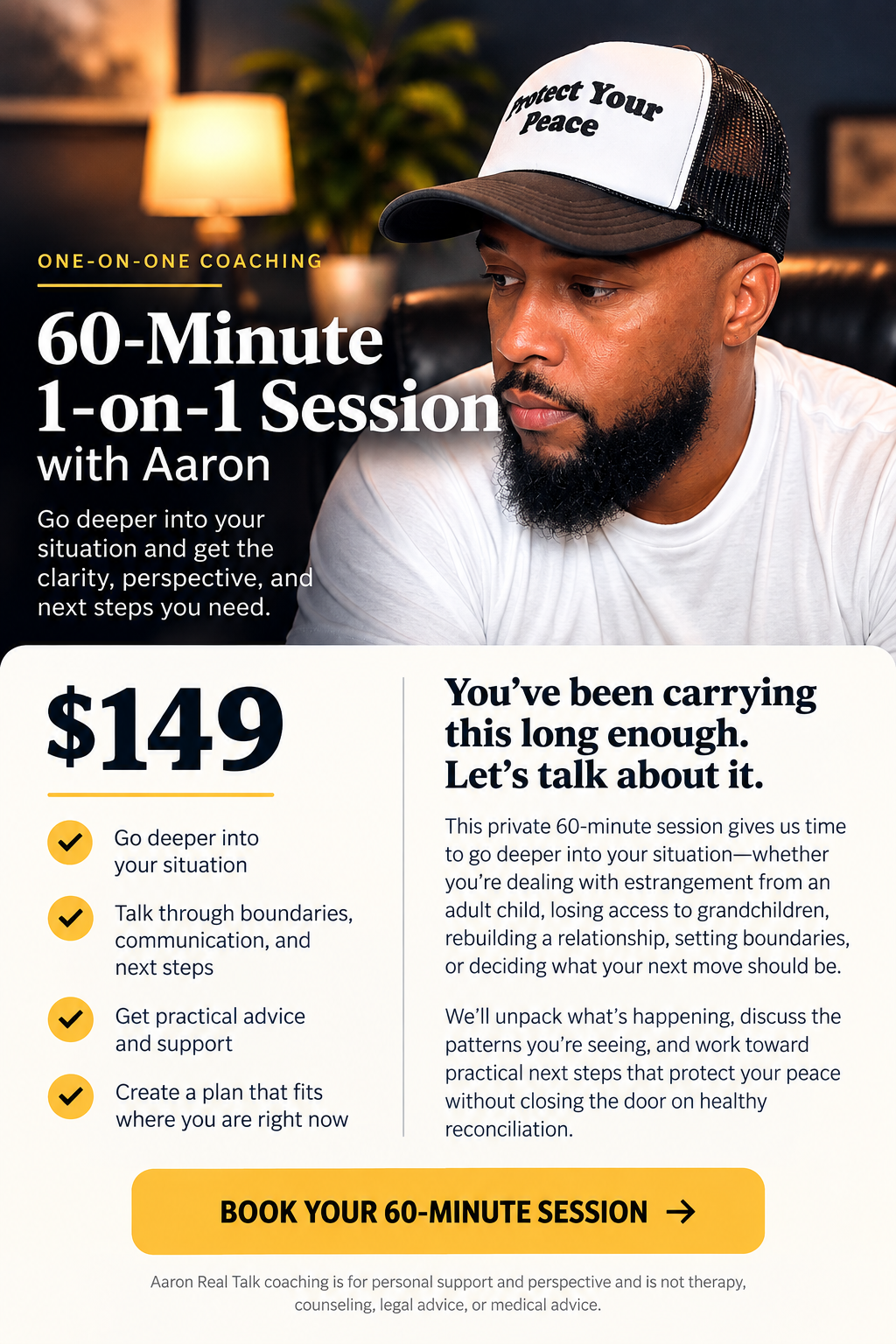 60-Minute 1-on-1 Session with Aaron — $149